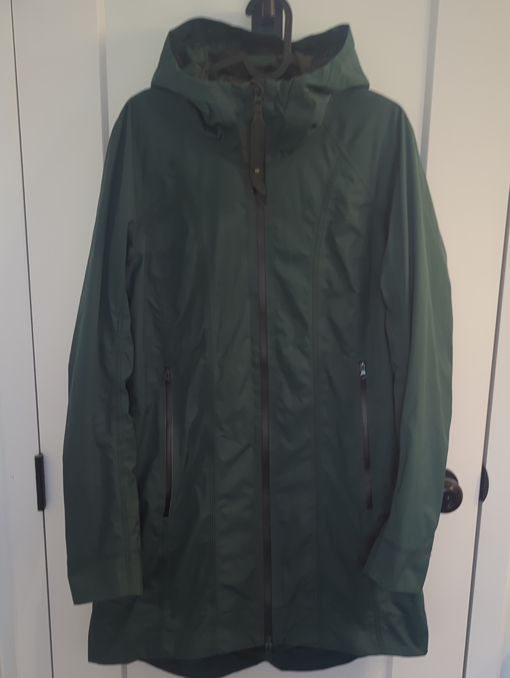 Lululemon Dark Green Hooded Rain Jacket